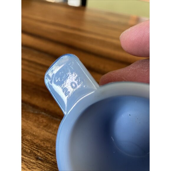Jeannette Delphite Blue Milk Glass 1/4 Cup Measuring Tab Handle - Picture 4 of 6